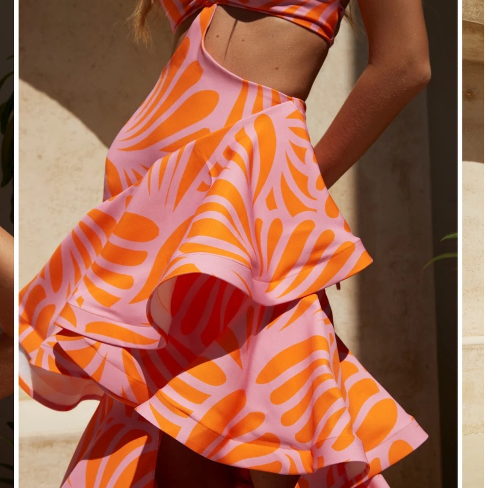 Vibrant Orange and Pink Maxi Dress - Picture 3 of 5